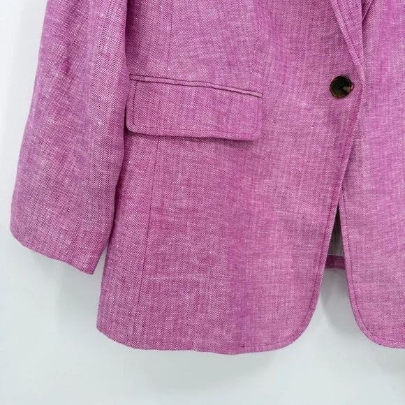 Talbots Plus Linen Herringbone Blazer Size 16W - Picture 6 of 11